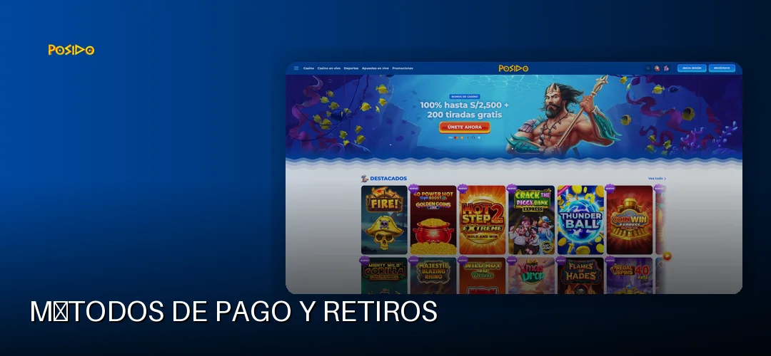 Métodos de pago y retiros